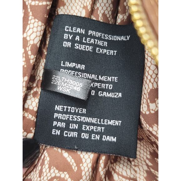 Guess Brown Leather Jacket Size‎ Large – Moto Zip Style - Picture 6 of 6